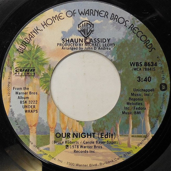 Shaun Cassidy - Our Night (7", Single)