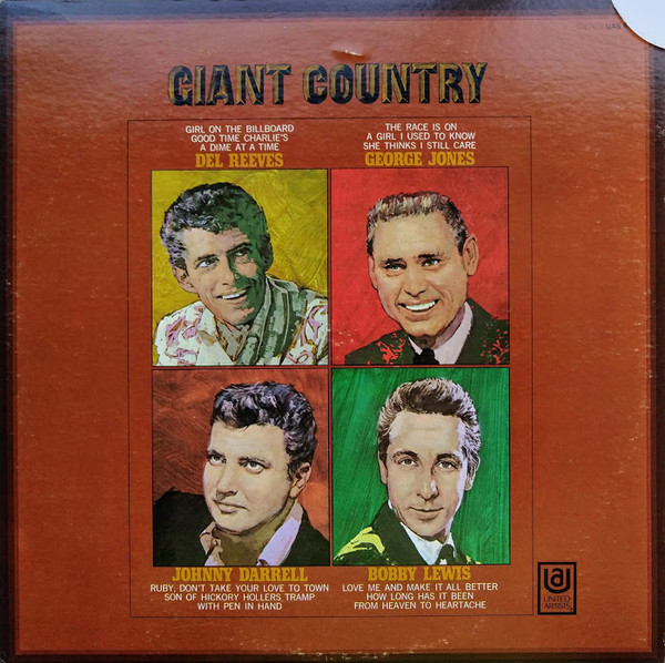 Del Reeves, George Jones (2), Johnny Darrell, Bobby Lewis (6) - Giant Country (LP, Comp)