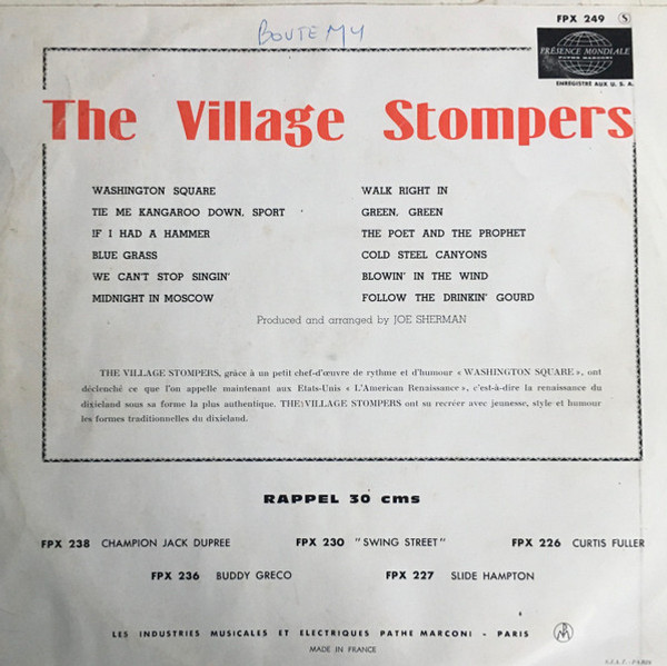 The Village Stompers - The Original Washington Square (LP, Album, RE)