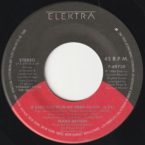 Peabo Bryson - If Ever You're In My Arms Again - Elektra - 7-69728 - 7", Spe 743949836