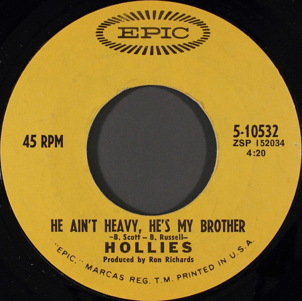 Hollies* - He Ain't Heavy, He's My Brother (7", Pit)