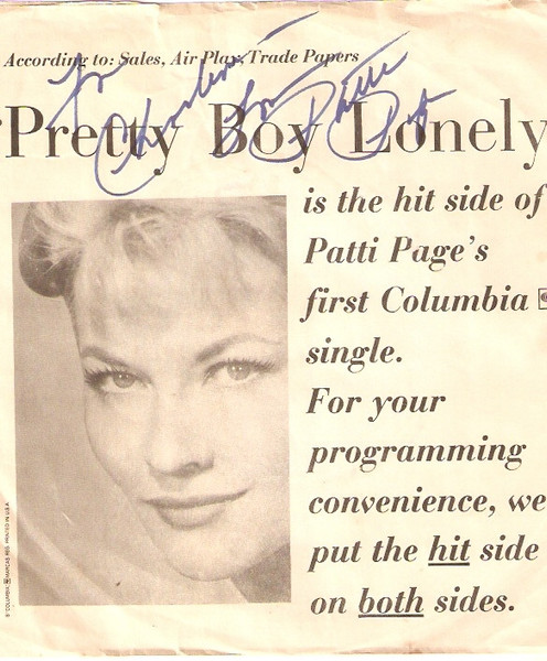 Patti Page - Pretty Boy Lonely (7", Single, Promo)