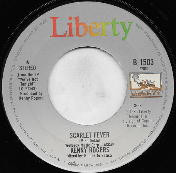 Kenny Rogers - Scarlet Fever (7", Single, Jac)