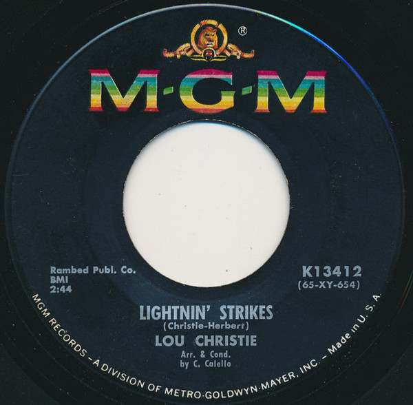 Lou Christie - Lightnin' Strikes - MGM Records - K13412 - 7", Single 757585316