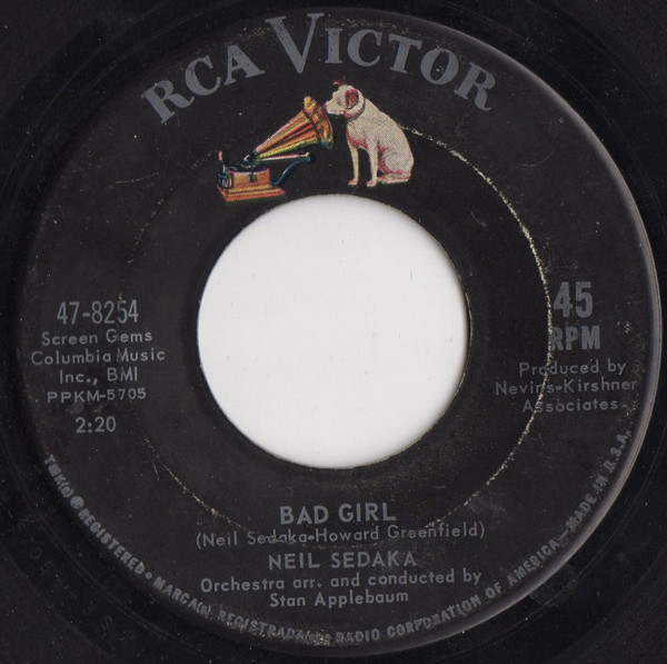 Neil Sedaka - Bad Girl (7", Single, Ind)