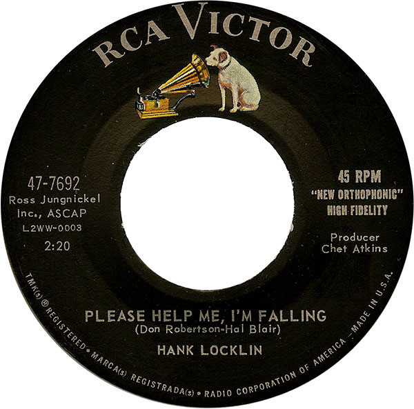 Hank Locklin - Please Help Me, I'm Falling - RCA Victor - 47-7692 - 7", Single 757750602