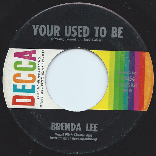 Brenda Lee - Your Used To Be / She'll Never Know (7", Single, Pin)