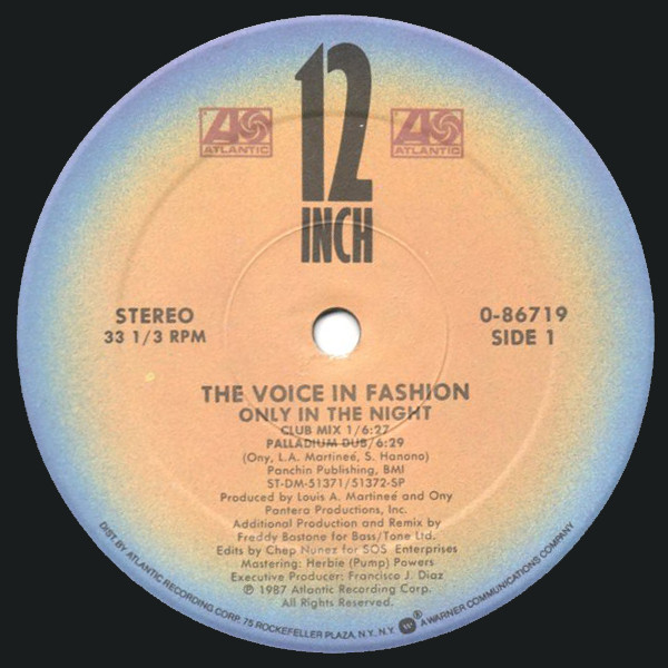 The Voice In Fashion - Only In The Night (12", Single)