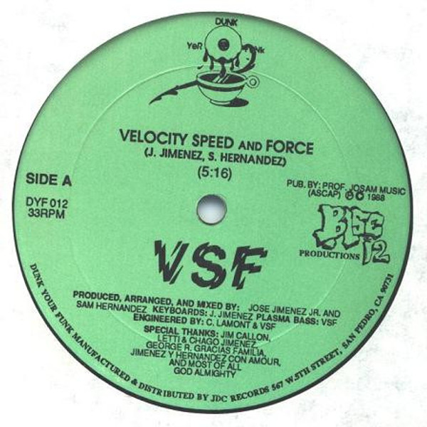 VSF - Velocity, Speed And Force - Dunk Yer Funk Records - DYF012 - 12" 767166706