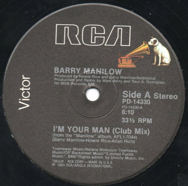 Barry Manilow - I'm Your Man (12", Single)