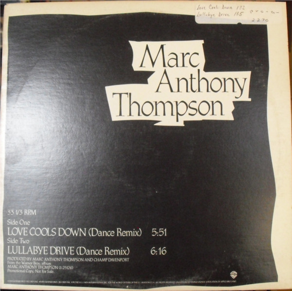 Marc Anthony Thompson - Love Cools Down (12", Promo)