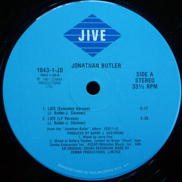Jonathan Butler - Lies (12")