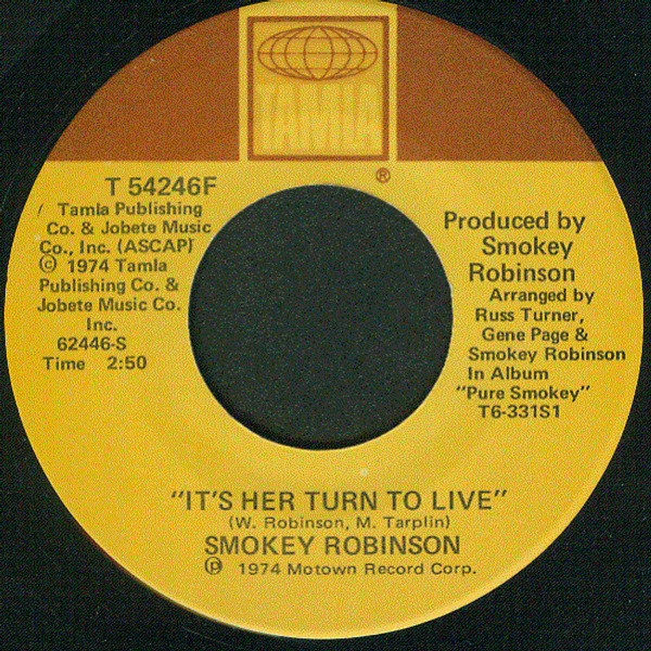 Smokey Robinson - It's Her Turn To Live (7")
