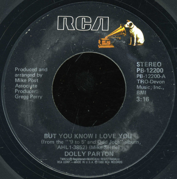 Dolly Parton - But You Know I Love You / Poor Folks Town (7", Styrene, Ind)