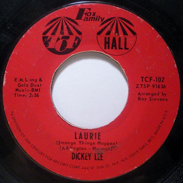 Dickey Lee - Laurie (Strange Things Happen) / Party Doll (7", Single, Mono, Styrene, San)