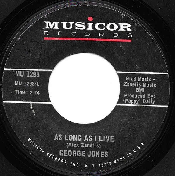 George Jones (2) - As Long As I Live (7", Single, Styrene)