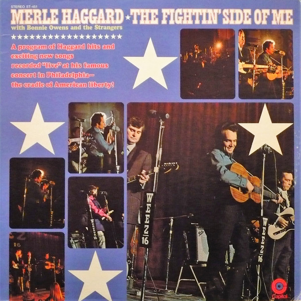 Merle Haggard With Bonnie Owens And The Strangers (5) - The Fightin' Side Of Me (LP, Album, Club, Pin)