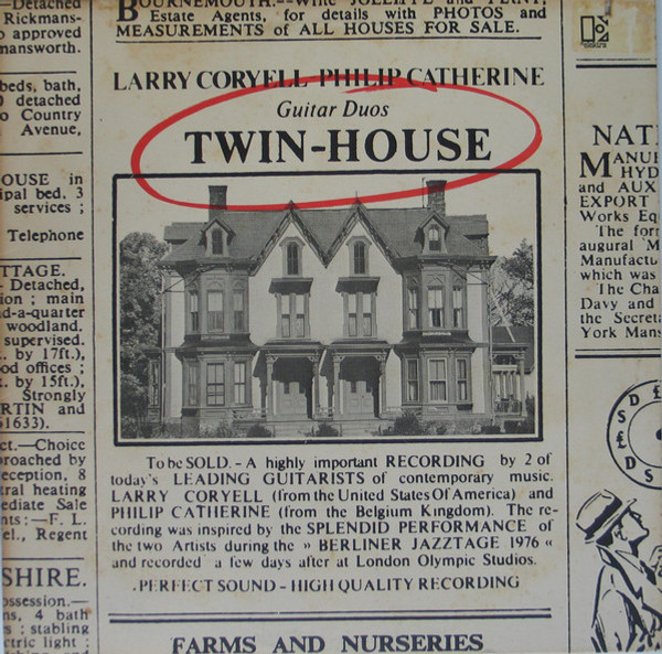 Larry Coryell & Philip Catherine - Twin-House (LP, Album, PRC)