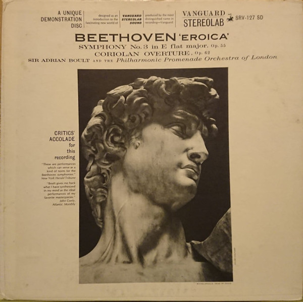Ludwig Van Beethoven - The Philharmonic Promenade Orchestra Of London Conducted By Sir Adrian Boult - Beethoven Symphony No. 3 In E Flat, "Eroica" - Vanguard - SRV-127SD - LP, Album, RE 856098848