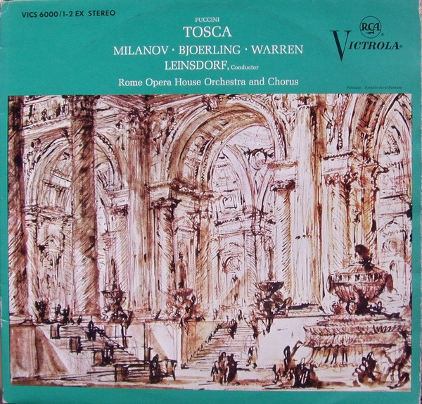 Puccini* - Milanov* ; Bjoerling* ; Warren* ; Leinsdorf* ; Rome Opera House Orchestra* And Chorus* - Tosca (2xLP, Album)