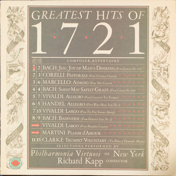 Philharmonia Virtuosi Of New York*, Richard Kapp - Greatest Hits Of 1721 (LP, Album)