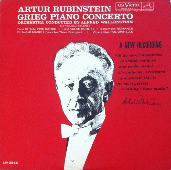 Artur Rubinstein*, Grieg*, Alfred Wallenstein - Grieg Piano Concerto and Favorite Encores (LP, Comp, Mono)
