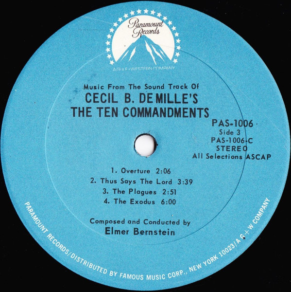 Elmer Bernstein - Music From The Sound Track Of Cecil B. DeMille's "The Ten Commandments" (2xLP, RE)