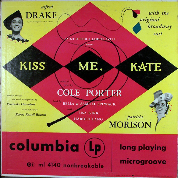 Alfred Drake, Patricia Morison - Kiss Me, Kate - Columbia Masterworks, Columbia Masterworks - ML 54140, ML 4140 - LP 864405262