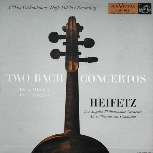 Jascha Heifetz, Los Angeles Philharmonic Orchestra - Two Bach Concertos In A Minor In E Major (LP)