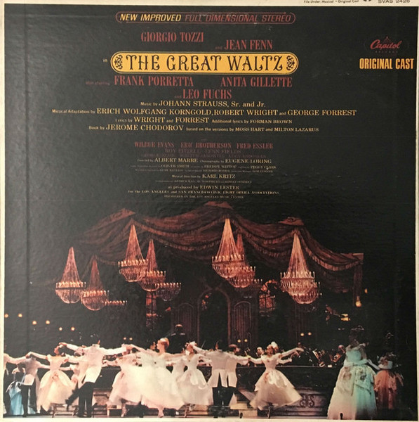 Johann Strauss Sr. And Jr.* - Giorgio Tozzi, Jean Fenn, Karl Kritz - The Great Waltz (Original Cast) (LP, Album, Gat)