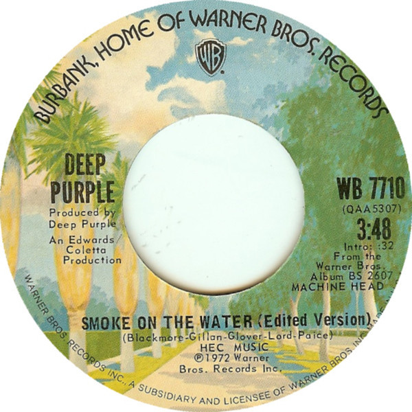 Deep Purple - Smoke On The Water (Edited Version) (7", Single)