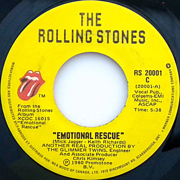 The Rolling Stones - Emotional Rescue (7", Single)