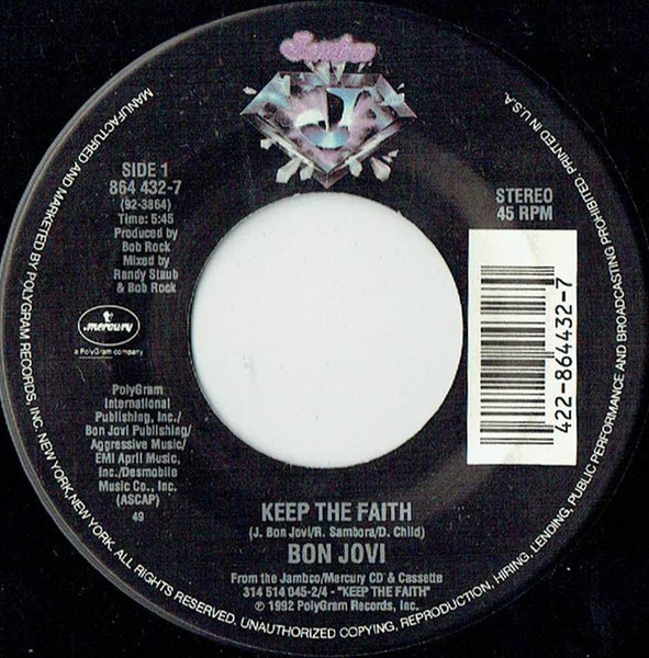 Bon Jovi - Keep The Faith (7", Single)