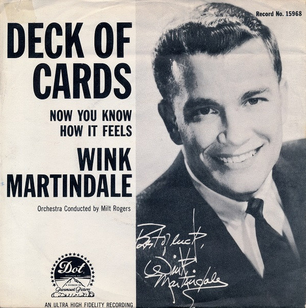 Wink Martindale - Deck Of Cards (7", Single, Pic)