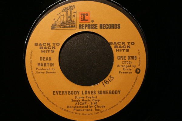 Dean Martin - Everybody Loves Somebody / A Million And One (7")
