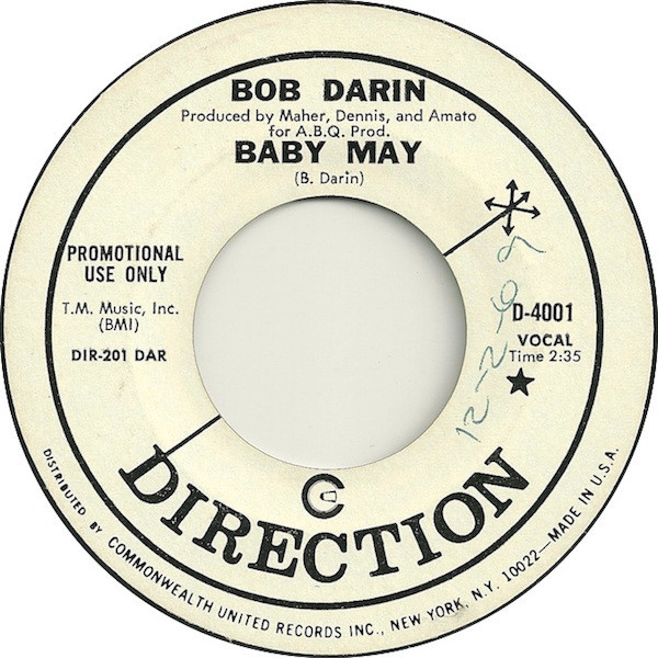 Bob Darin* - Baby May (7", Promo)