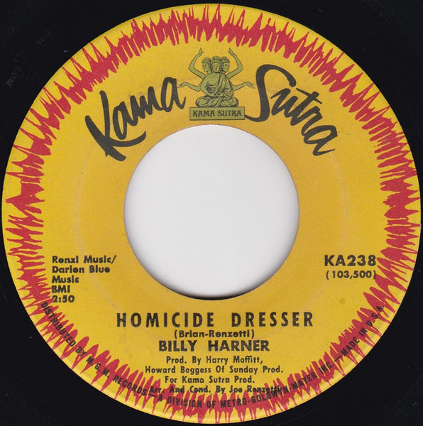Billy Harner - Homicide Dresser / Lavender Room (7")