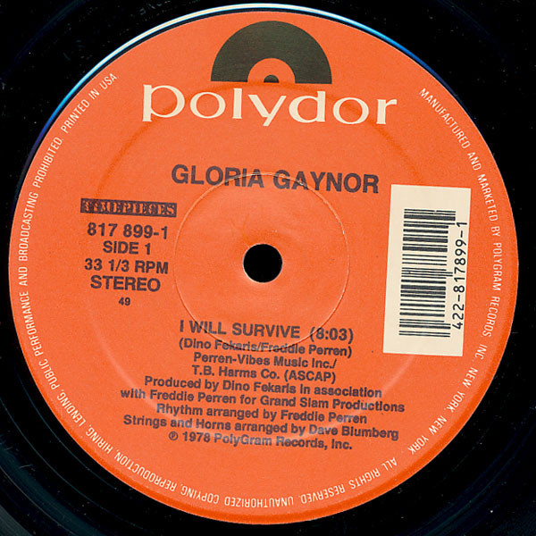 Gloria Gaynor - I Will Survive / Never Can Say Goodbye (12", RE)