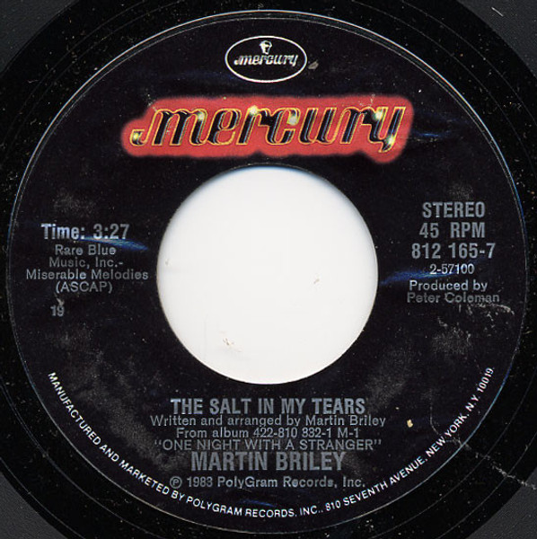 Martin Briley - The Salt In My Tears (7", Single)