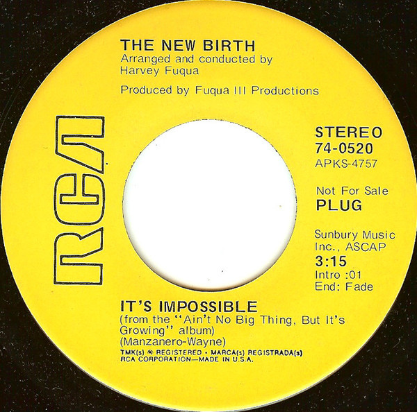 The New Birth* - It's Impossible / Honeybee (7", Promo)