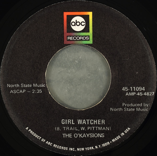 The O'Kaysions - Girl Watcher (7", Single)