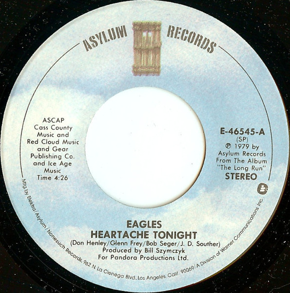 Eagles - Heartache Tonight - Asylum Records - E-46545 - 7", Single, SP  891114290