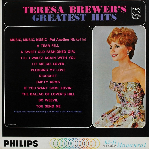 Teresa Brewer - Teresa Brewer's Greatest Hits - Philips, Philips - PHM 200-062, PHM-200-062 - LP, Album, Mono 899767663