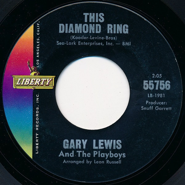 Gary Lewis And The Playboys* - This Diamond Ring (7", Styrene, She)