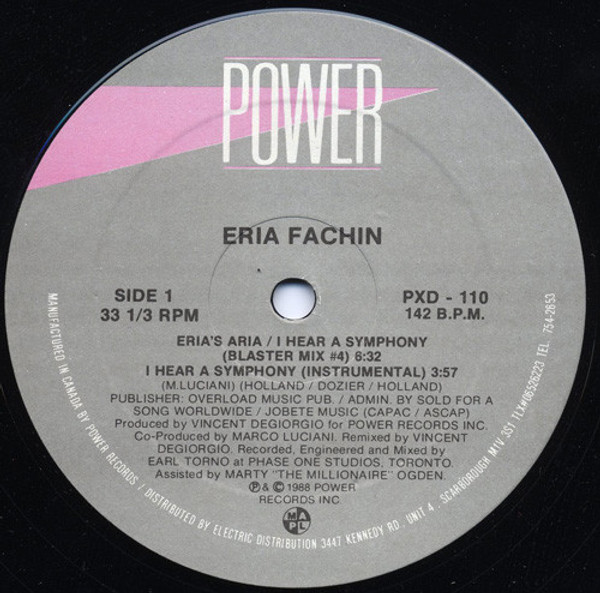 Eria Fachin - I Hear A Symphony (12")