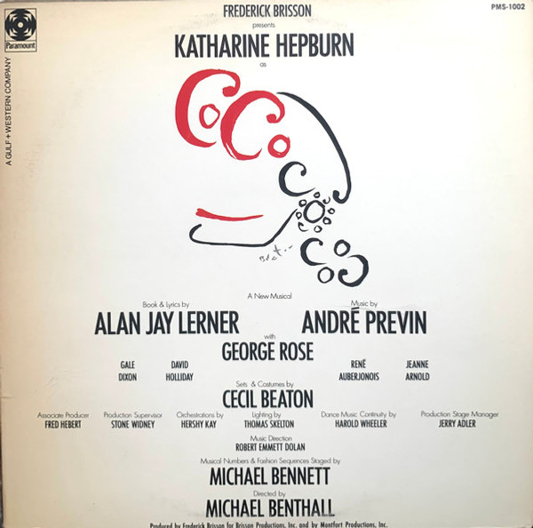 Katharine Hepburn - Coco - The Original Broadway Cast Recording - Paramount Records - PMS-1002 - LP, MP, M/Print 909799669