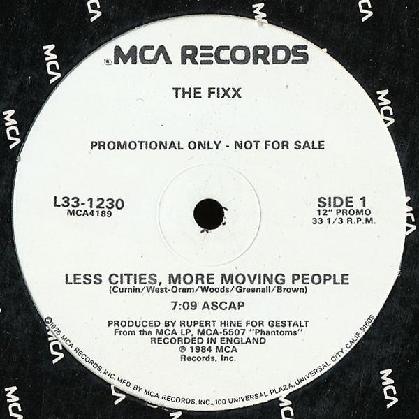 The Fixx - Less Cities,  More Moving People (12", Promo)