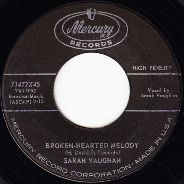 Sarah Vaughan - Broken-Hearted Melody / Misty - Mercury - 71477X45 - 7", Single 919201348