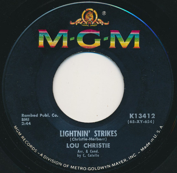 Lou Christie - Lightnin' Strikes - MGM Records - K13412 - 7", Single 919201864