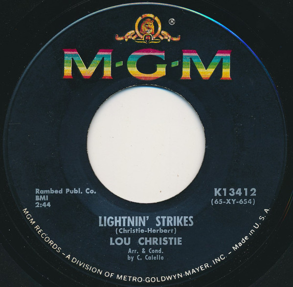 Lou Christie - Lightnin' Strikes - MGM Records - K13412 - 7", Single 922049611